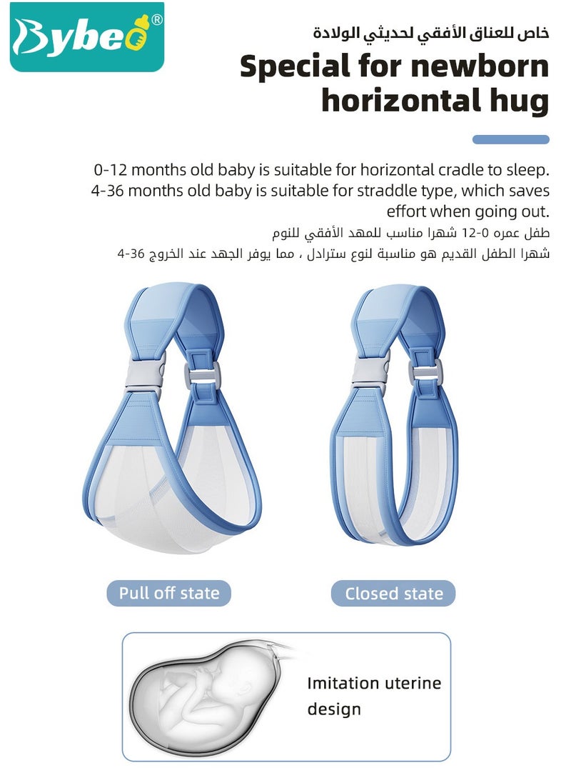 Bybeo - 2 In-1 Baby Wraps Carrier Infants Wrap And Nursing Cover, Soft Comfortable For Toddler 0-36 Month - Image 1