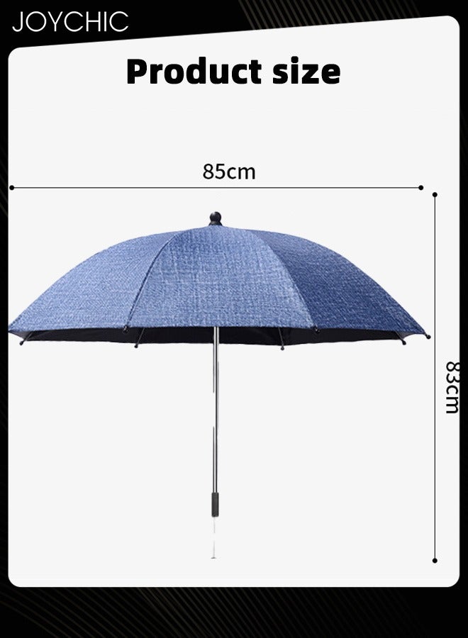 Joychic Baby Pram Umbrella with Adjustable Universal Clamp Children Buggy Sun-Proof Parasol with Clip On UPF 50+ Great for Pushchair Strollers Blue - Image 3