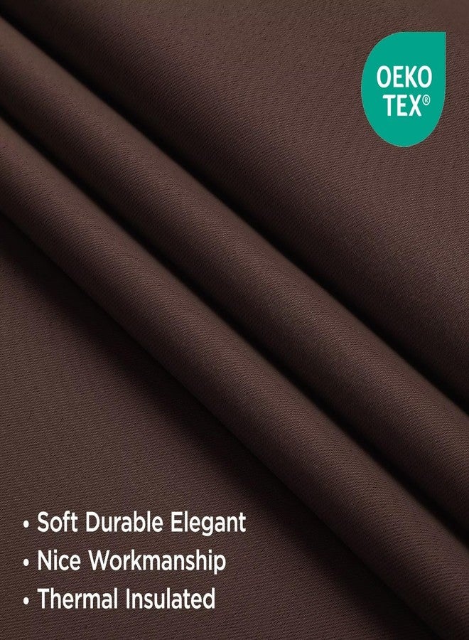 Joydeco 90 Inch Curtains for Bedroom, Blackout Curtains 90 Inches Long, Room Darkening Curtains & Drapes for Living Room Window Rod Pocket Back Tab (W52 x L90 Inch, Chocolate) - Image 3