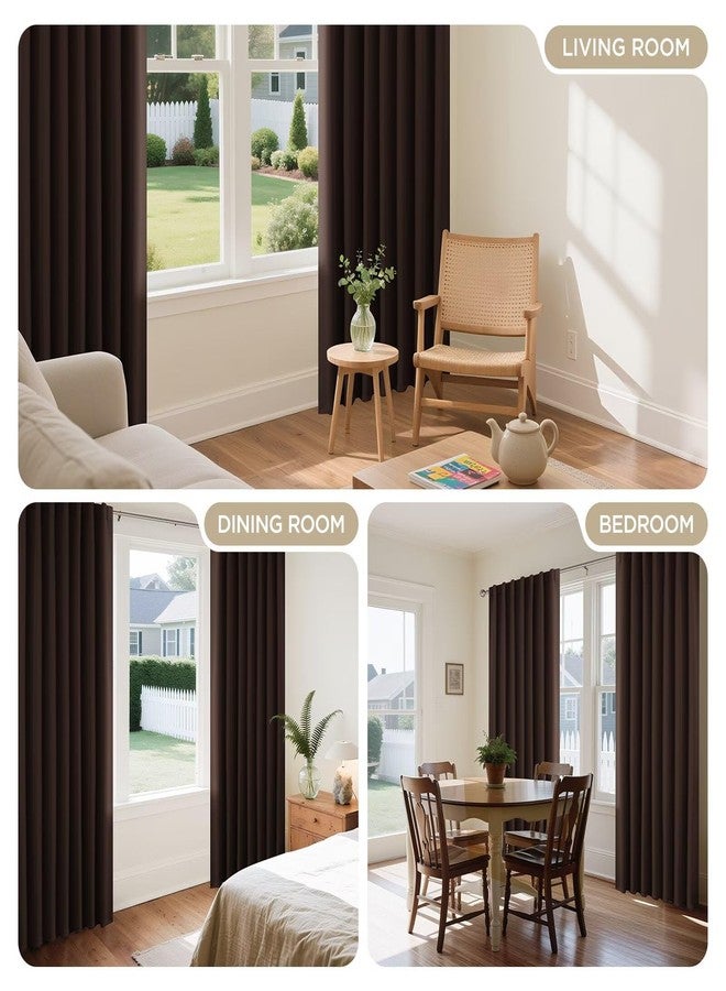 Joydeco 90 Inch Curtains for Bedroom, Blackout Curtains 90 Inches Long, Room Darkening Curtains & Drapes for Living Room Window Rod Pocket Back Tab (W52 x L90 Inch, Chocolate) - Image 4