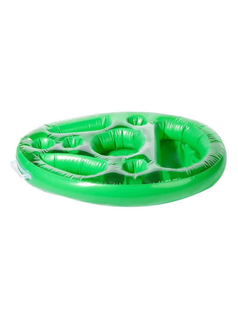 Generic Inflatable Drink Rack Cup Holder Perforated Coaster Water Ice Bar Inflatable Mobile Phone Mat Pool Pad Water Cup Tray 70X50cm  - Image 2
