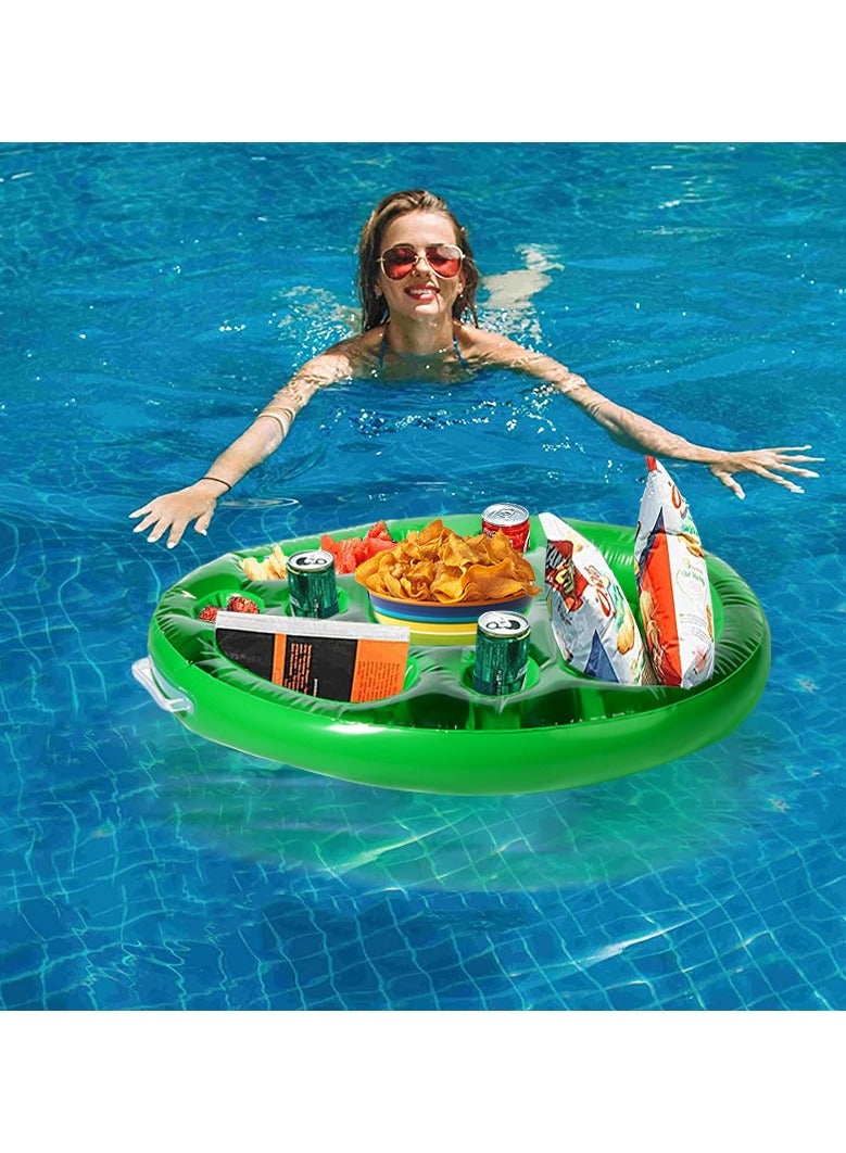 Generic Inflatable Drink Rack Cup Holder Perforated Coaster Water Ice Bar Inflatable Mobile Phone Mat Pool Pad Water Cup Tray 70X50cm  - Image 1