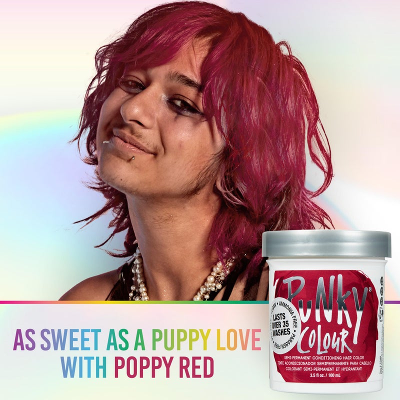 Punky Poppy Red Semi Permanent Hair Color - Vegan & Cruelty-Free Conditioning Red Hair Dye, Lasts Up to 35 Washes, 3.5 fl oz - Image 3