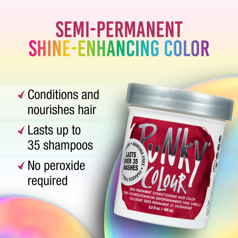 Punky Poppy Red Semi Permanent Hair Color - Vegan & Cruelty-Free Conditioning Red Hair Dye, Lasts Up to 35 Washes, 3.5 fl oz - Image 2