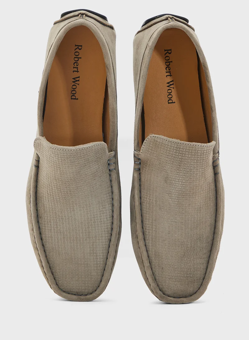 Robert Wood Genuine Suede Leather Loafers