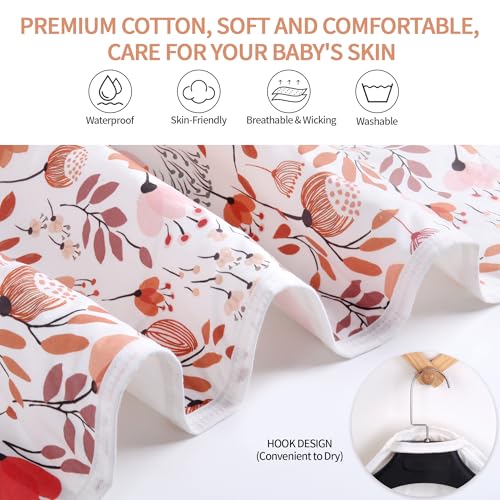 Bnditeu Diaper Changing Pads for Baby, Flower Change Mat, 3Layers Waterproof Change Pad Foldable Absorbent Mats for Women, Reusable Incontinence Underpads for Patient 24''x30'' - Image 4