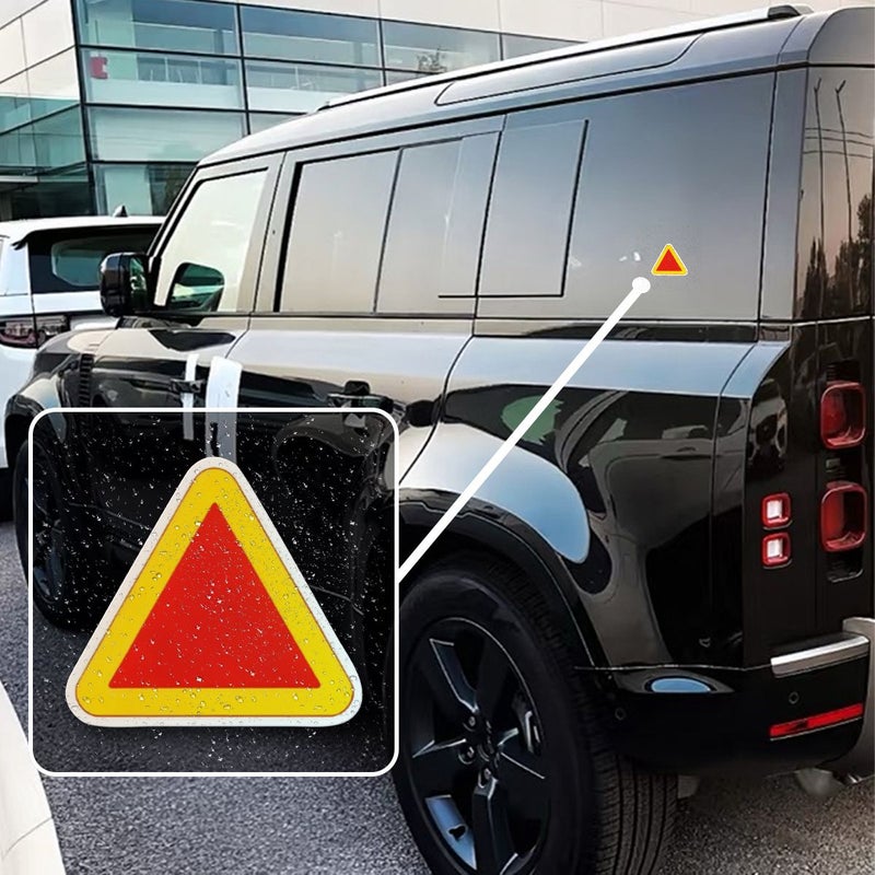9 قطع ملصقات تحذيرية مثلثة عالية الوضوح باللونين الأحمر والأصفر، مصنوعة من الفينيل، لإشارات السيارات على المصدات والنوافذ وأجهزة الكمبيوتر المحمولة والشاحنات والشاحنات الصغيرة وزجاجات المياه، متينة ومتعددة الاستخدامات. - Image 3