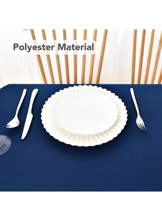 NEWISHER Navy Blue Oval Tablecloth 70x90 inch, Heavy Duty Polyester Fabric Table Cloth, Reusable Washable Solid Table Cover for Dining, Kitchen, Party, Wedding, Indoor Outdoor Tabletop Decoration - Image 5