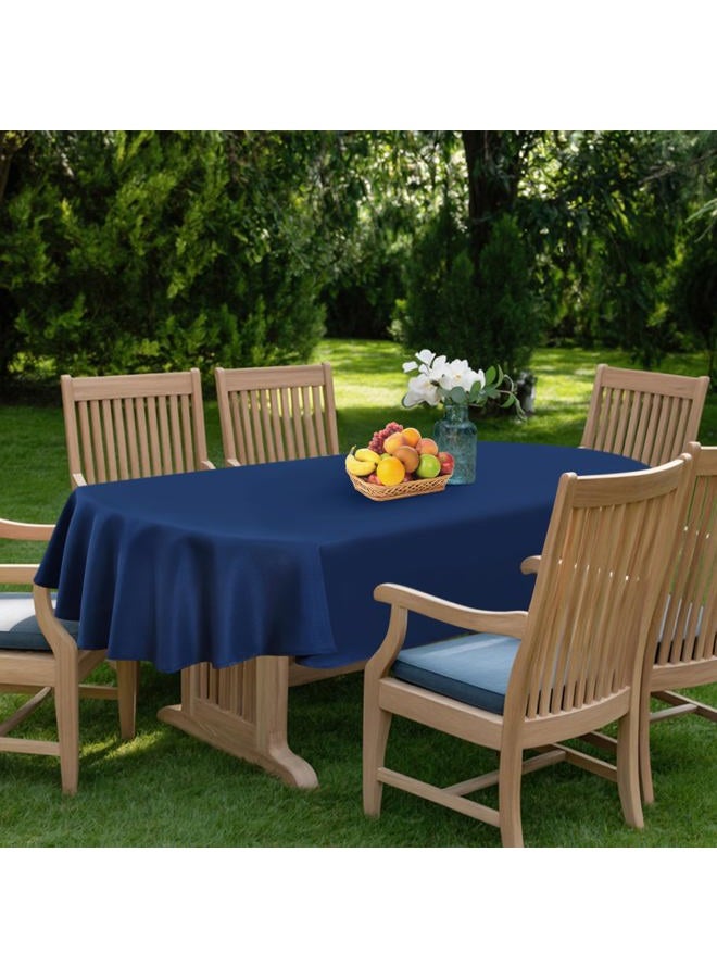 NEWISHER Navy Blue Oval Tablecloth 70x90 inch, Heavy Duty Polyester Fabric Table Cloth, Reusable Washable Solid Table Cover for Dining, Kitchen, Party, Wedding, Indoor Outdoor Tabletop Decoration - Image 3