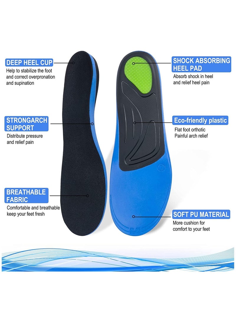 SYOSI Orthotic Insoles Arch Support Soft Plantar Fasciitis Insoles Full-Length Shock Absorption Cushioning Function Inserts for Flat Feet Heel Spurs Foot Pain overpronation for Men Women - Image 3