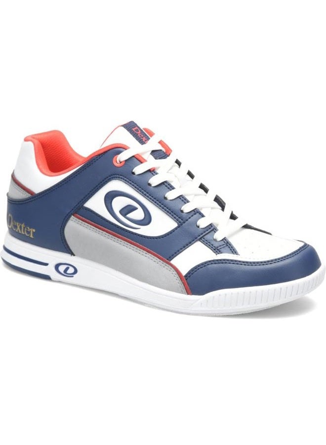 Dexter Men's Royal Bowling Shoes (for right or left handed bowlers- Universal Slide Soles on both shoes) - Navy/White/Grey 7 - Image 1