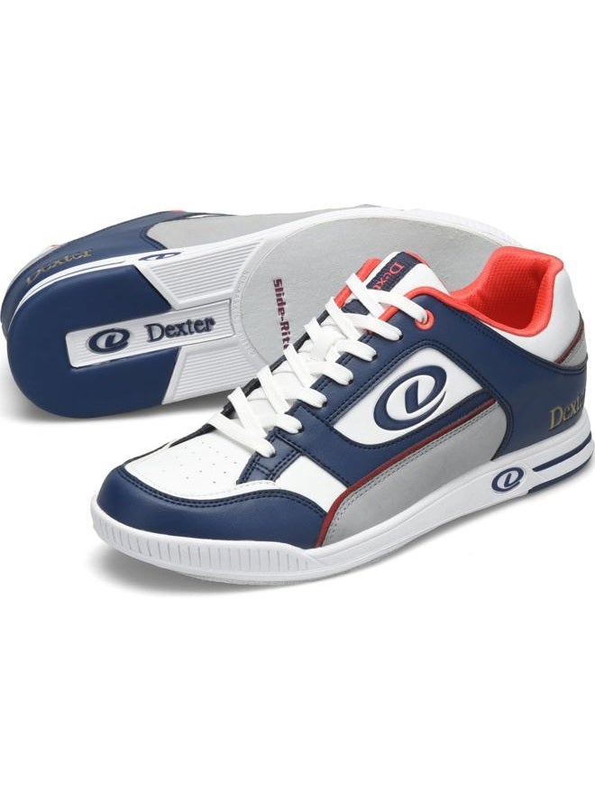Dexter Men's Royal Bowling Shoes (for right or left handed bowlers- Universal Slide Soles on both shoes) - Navy/White/Grey 7 - Image 3