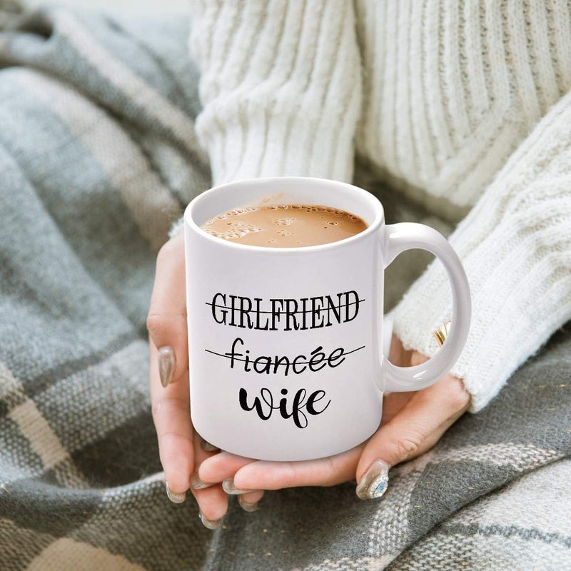 Maustic Couple Coffee Mug Husband and Wife Mugs Couple Cup Set of 2 Mug His and Her Coffee Mug Novelty Gift Present for Valentine’s Day Wedding Engagement Anniversary Newlyweds for Couples 11 oz White New - Image 4