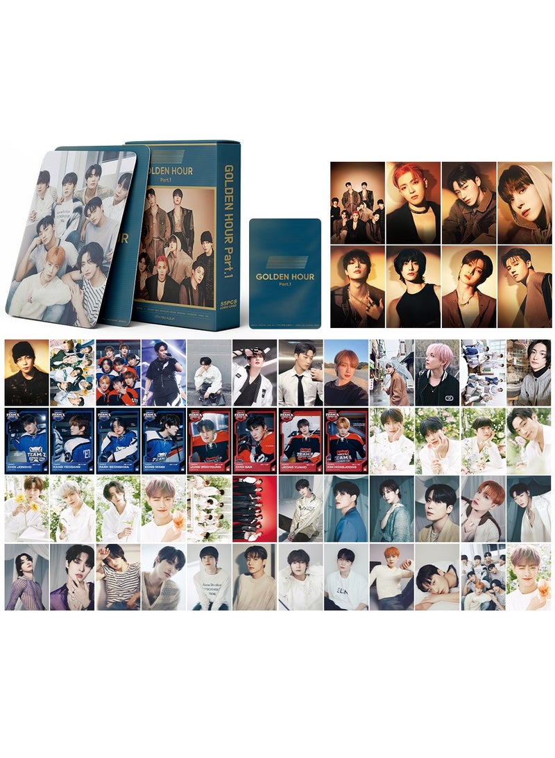NIBEMINENT 55 Pcs Kpop ATEEZ GOLDEN HOUR Part.1 Lomo Cards Card For Fans Collection Gifts - Image 1
