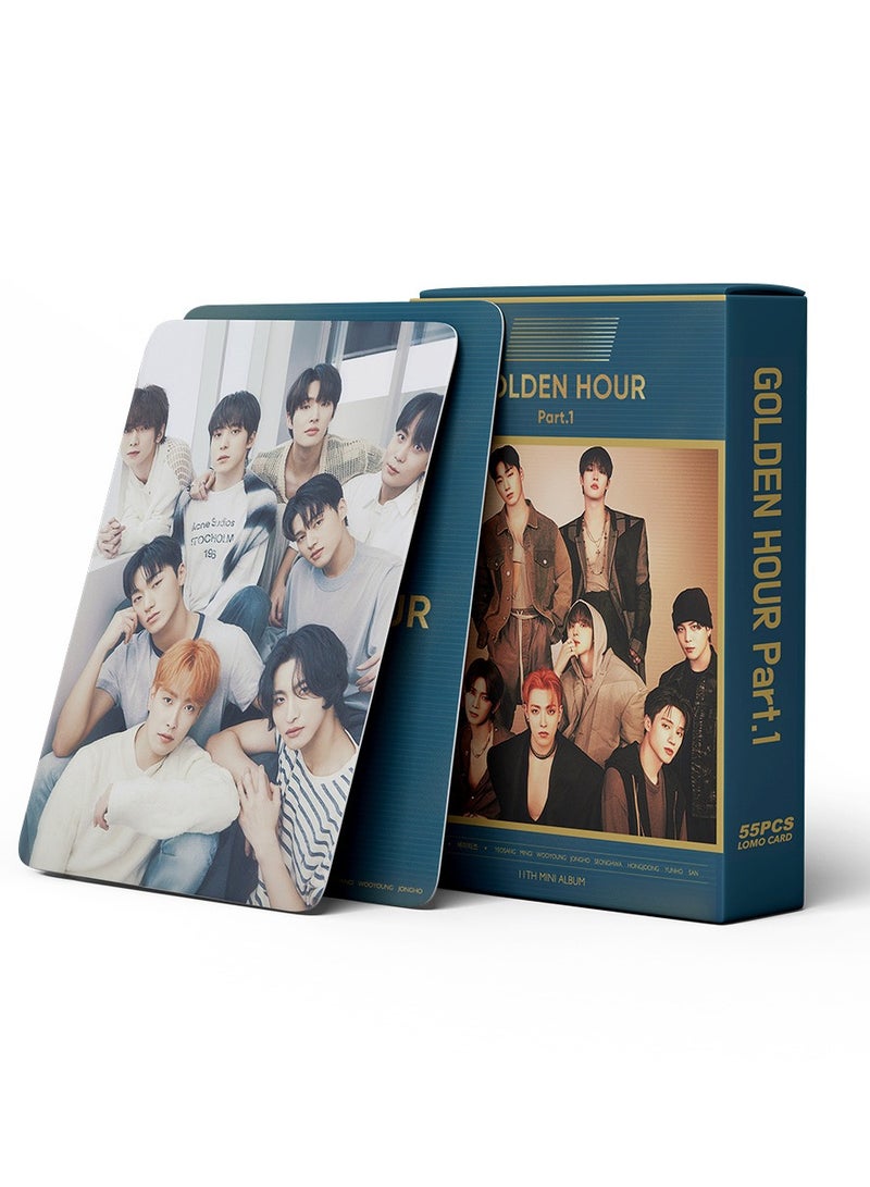 NIBEMINENT 55 Pcs Kpop ATEEZ GOLDEN HOUR Part.1 Lomo Cards Card For Fans Collection Gifts - Image 3