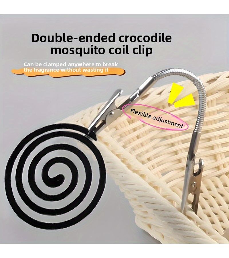 5 Pieces Mosquito Coil Holder Business Card Stand Crocodile Clip Holder Incense Stick Holder Flexible Stand Moldable Shape - Image 4