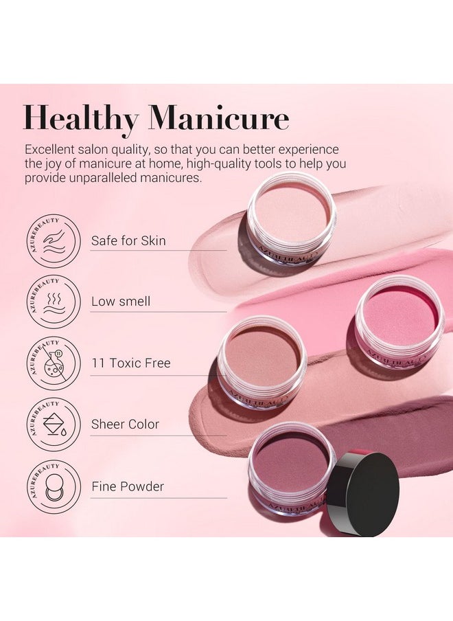 AZUREBEAUTY 130 Pcs Dip Powder Nail Kit 16 Colors Clear Glitter Pink Nail Dip Powder Kit With Top/Base Coat Activator Gel Nail Remover Professional Dip Powder Liquid Set For Home Salon Gifts  - Image 4
