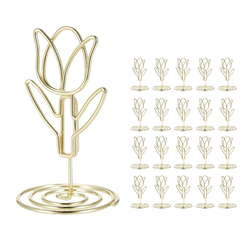 Gold Place Card Holder Set 20 Pack Shaped Table Number Clips For Party And Home Decorations - Image 2