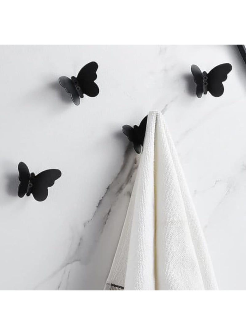 SYOSI 6 PCS Hooks for Shower - Stainless Steel Butterfly Shape Hooks, Essentials Elegant and Functional Home Storage Solution for Decor Bathroom Kitchen Home (Black) - Image 5