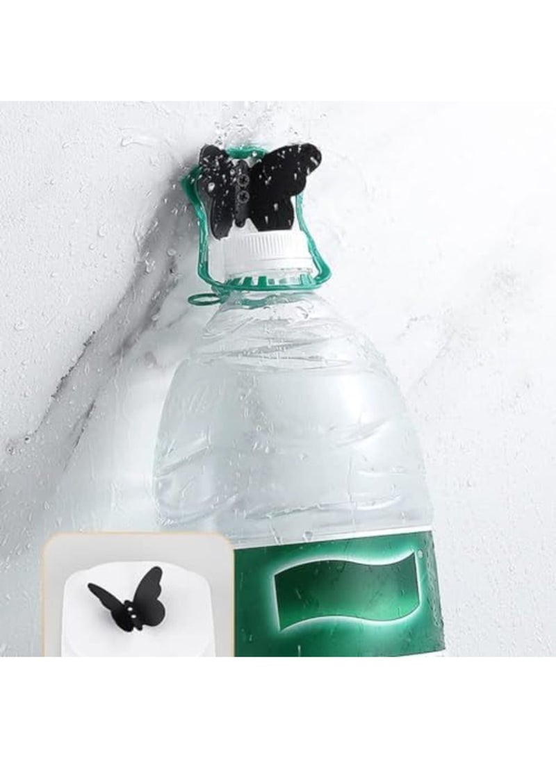 SYOSI 6 PCS Hooks for Shower - Stainless Steel Butterfly Shape Hooks, Essentials Elegant and Functional Home Storage Solution for Decor Bathroom Kitchen Home (Black) - Image 4