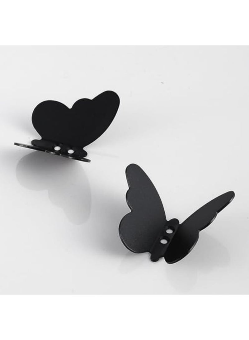 SYOSI 6 PCS Hooks for Shower - Stainless Steel Butterfly Shape Hooks, Essentials Elegant and Functional Home Storage Solution for Decor Bathroom Kitchen Home (Black) - Image 2