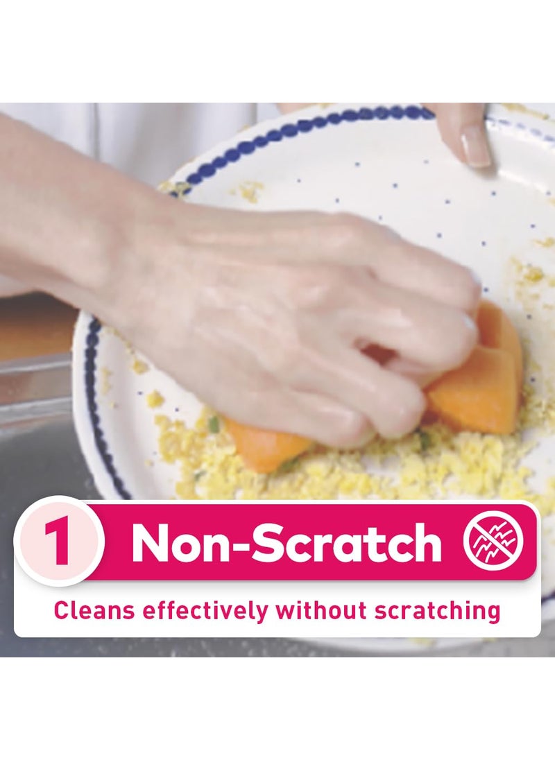 Scotch Brite ScotchBrite Foam Scrub Dots NonScratch Sponge Suitable for Ceramics and NonStick Ware rinses Clean and Stays Odor Free 2 Pieces  - Image 2