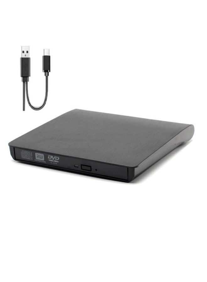 صندوق محرك أقراص ضوئية خارجي بمنفذ USB مزدوج من النوع C للكمبيوتر المحمول والكمبيوتر المكتبي والهاتف المحمول صندوق محرك أقراص ضوئية مصقول - اللون: USB3.0 مصقول - صندوق محرك أقراص ضوئية 9.5 مم - Image 1