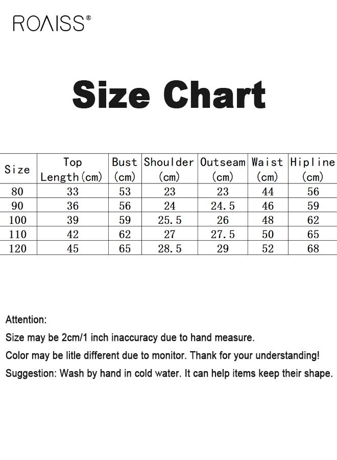 roaiss Toddler Girls Adorable T-shirt and Shorts Set, Stylish Summer Outfit with Sleeveless Top and Solid Shorts, 2 Piece Comortable Clothing Set for Little Girls - Image 3