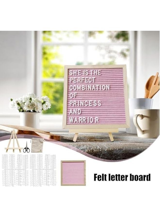 Pink Letter Board With Stand 9 84x9 84 Inch Wooden Frame Felt Bulletin Board For School Classroom Event - Image 5