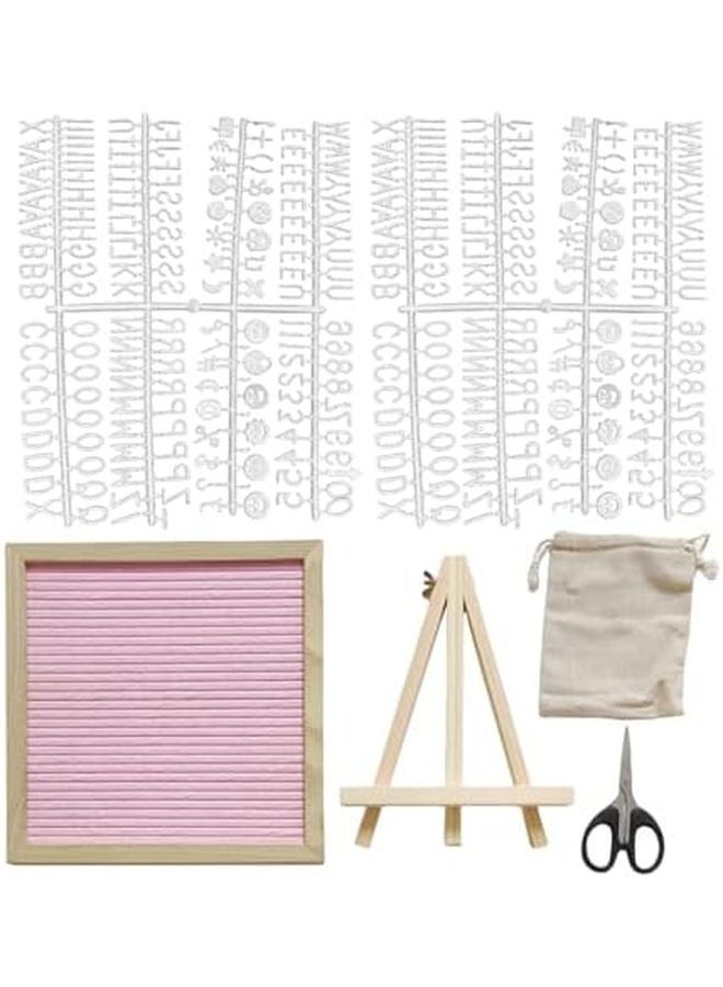 Pink Letter Board With Stand 9 84x9 84 Inch Wooden Frame Felt Bulletin Board For School Classroom Event - Image 1