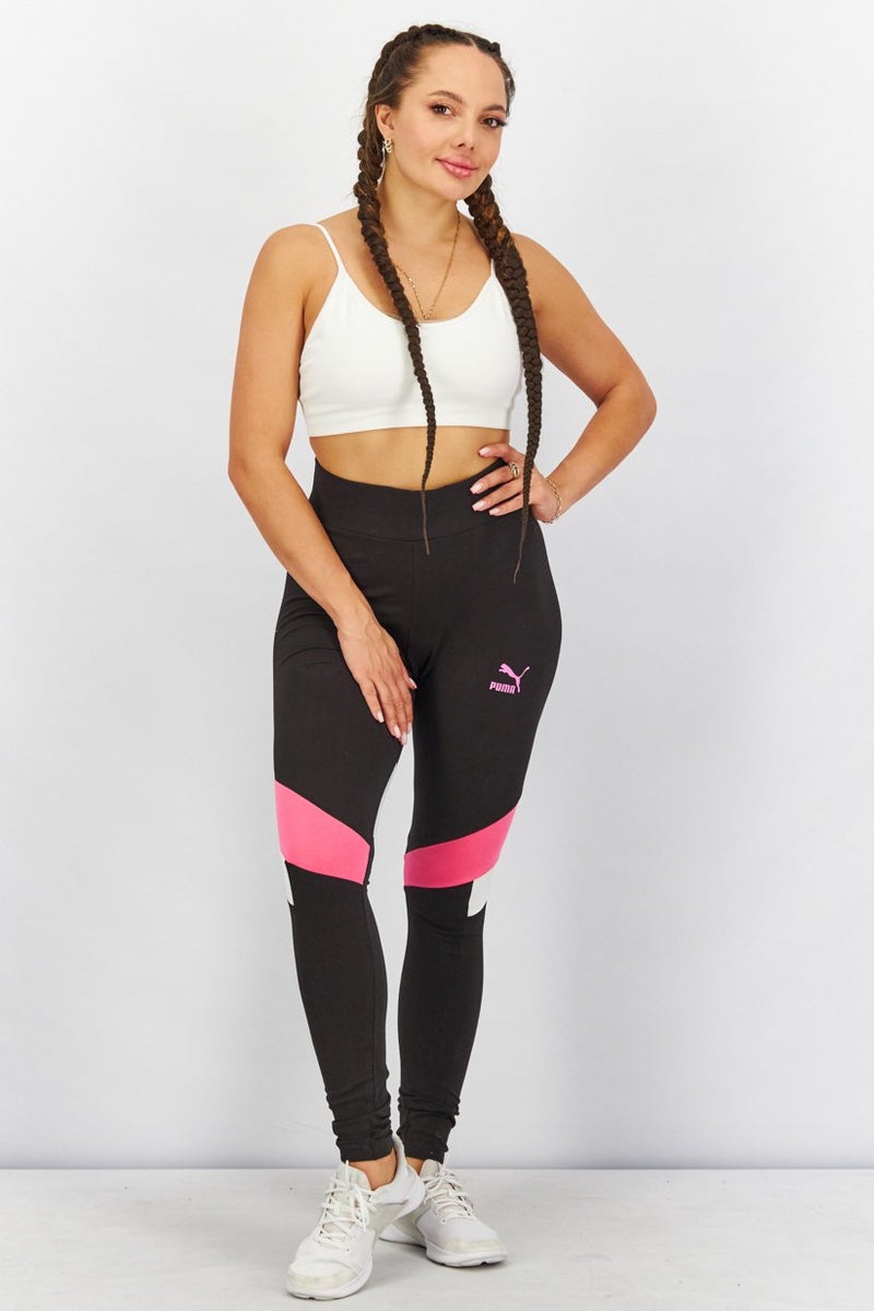 PUMA Women Pull On Graphic Leggings, Black - Image 4