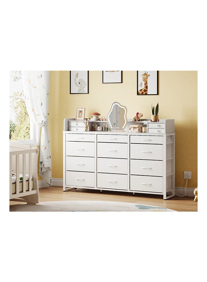 keke Dressing Model with Electric 16 Drawers for inside Home Room Storage Cabinet 59.06" inches With White Color - Image 3