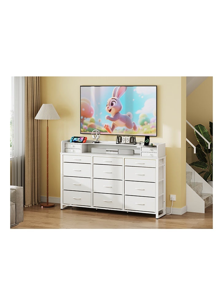 keke Dressing Model with Electric 16 Drawers for inside Home Room Storage Cabinet 59.06" inches With White Color - Image 2