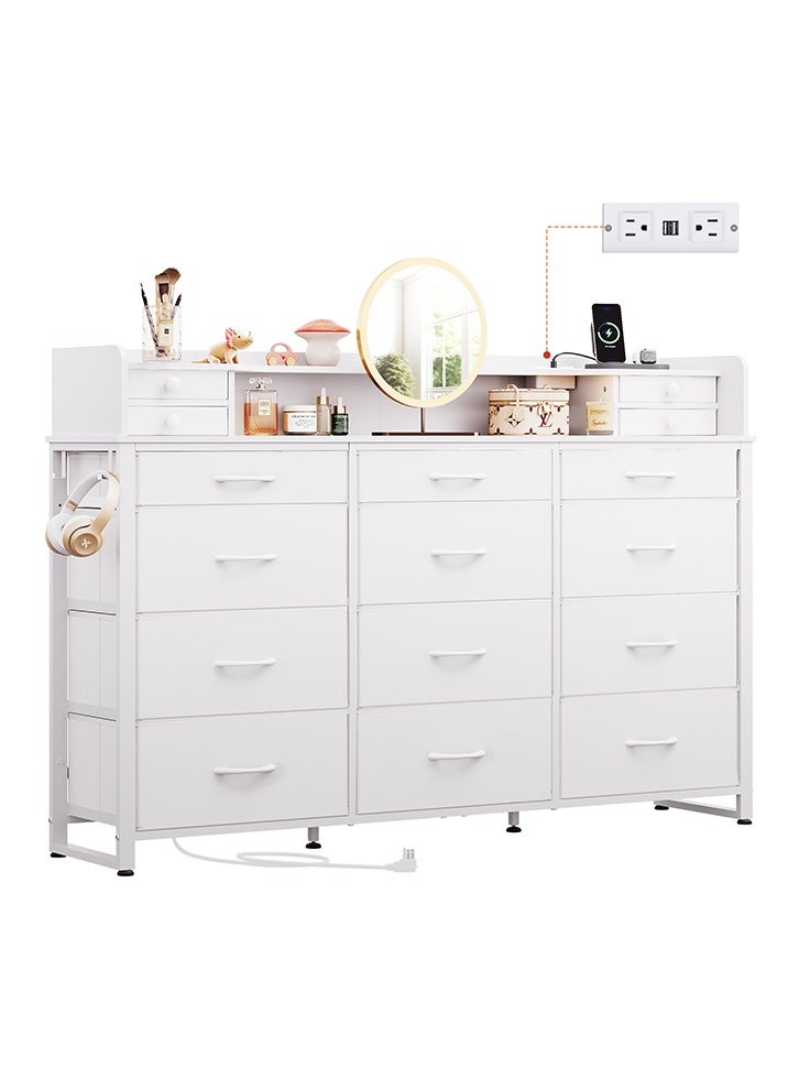 keke Dressing Model with Electric 16 Drawers for inside Home Room Storage Cabinet 59.06" inches With White Color - Image 1