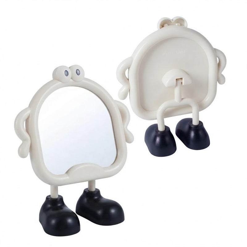 Cute Makeup Mirror Cartoon Mirror for Desk, Desktop Mirror with Stand for Girls, Kids, Hanging Vanity Makeup Mirror for Bedroom, Bathroom, Office, Dressing Room (white) - Image 4