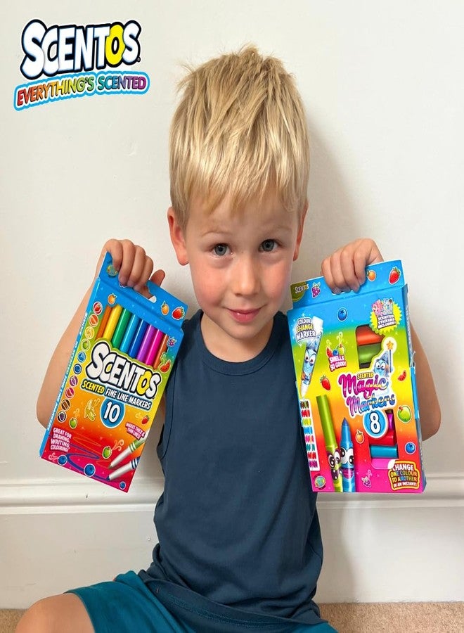 سينتوس مجموعة أقلام تلوين سحرية معطرة من سينتوس، 8 أقلام مع قلم متغير اللون من فراتيلي | مثالية للرسم والتلوين والكتابة والهدايا | تصميم أمريكي - Image 5