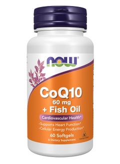 now CoQ10 plus fish oil, 60 mg, 60 Softgels 