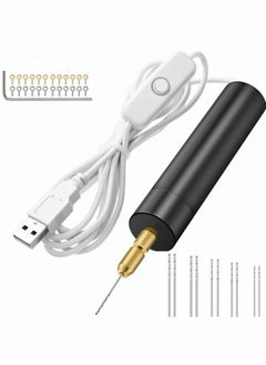 Y&D Electric Hand Drill Tools Set for Resin Casting Molds, Electrical Pin Vise Kit with 10 Pieces Bits (0.8 to 1.2 mm) Plastic Wood Polymer Clay Jewelry Keychain Pendant Making Supplies  - Image 1