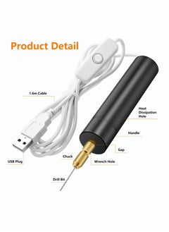 Y&D Electric Hand Drill Tools Set for Resin Casting Molds, Electrical Pin Vise Kit with 10 Pieces Bits (0.8 to 1.2 mm) Plastic Wood Polymer Clay Jewelry Keychain Pendant Making Supplies  - Image 2