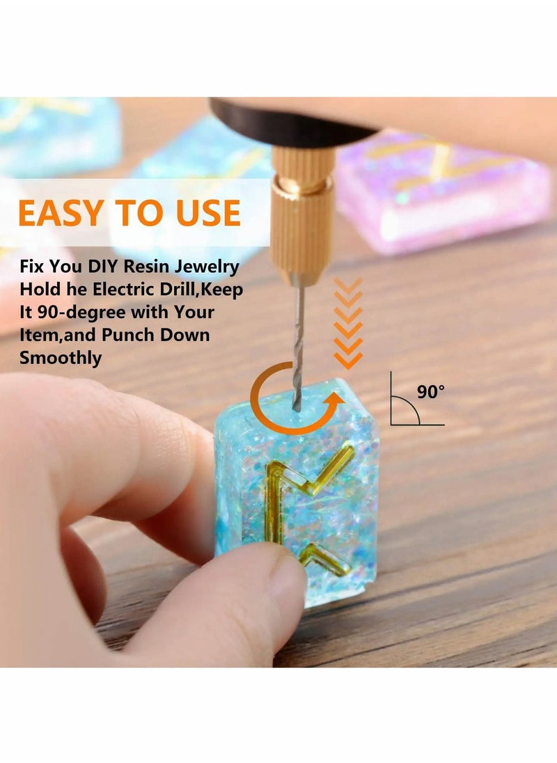 Y&D Electric Hand Drill Tools Set for Resin Casting Molds, Electrical Pin Vise Kit with 10 Pieces Bits (0.8 to 1.2 mm) Plastic Wood Polymer Clay Jewelry Keychain Pendant Making Supplies  - Image 5