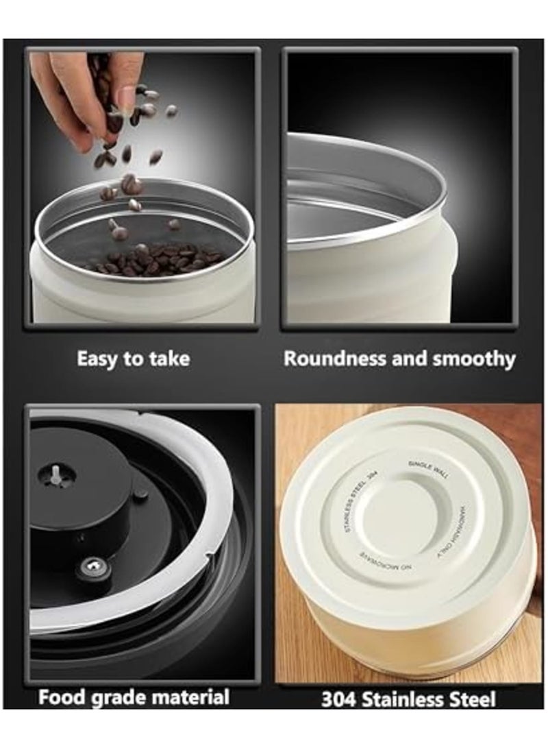 SYOSI Coffee Canister Airtight Container, 1600ml Stainless Steel Coffee Bean Storage Container, Vacuum Anti-Oxidation Food Container with CO2 Release Valve for Beans,Grounds,Flour,Cereal,Grain,Grounds,Nuts - Image 3