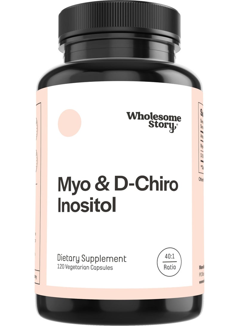 Wholesome Story Myo & D-Chiro Inositol 40:1 Blend – Vitamin B8 Supplement for Women – Balanced Wellness & Metabolic Support – 120 Vegetarian Capsules - Image 1
