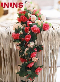 UNUNS Artificial Flower Ivy Vine,5 Pack 45 Rose Vines Simulated Plant Vines Decor,DIY Hanging Rose Ivy Fake Flower For Wedding Venue Props  - Image 2