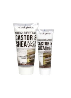Urban Hydration Urban Hydration Castor and Shea Face Cleanser and Face Lotion Duo Pack  Combats Dry Skin Cleanses Hydrates and Evens Skin Tone For All Skin Types Leaves Skin Glowing and Smooth 