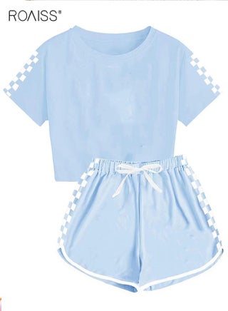 Kids T-shirt and Shorts Set, Summer Outfit with Plaid Design, 2 Piece Clothing Set, Comfortable Breathable Sports Suit, Casual Sweat Tracksuit, Suitable for Vacation, Travel, Beach, Running and Daily Wear - pzsku/ZDC78391A1A402E94DE81Z/45/1751349407/2291527f-bd42-45df-8220-7ae065ab125c