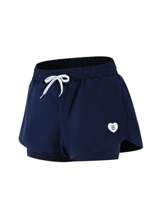 Loquat Barrel Women's Quick-drying Sports Shorts Anti-light Split Swimming Trunks Swimsuit Women's Wet And Dry All-around Beach Pants For Swimming-Color:Lined Blue Shorts- - Image 1