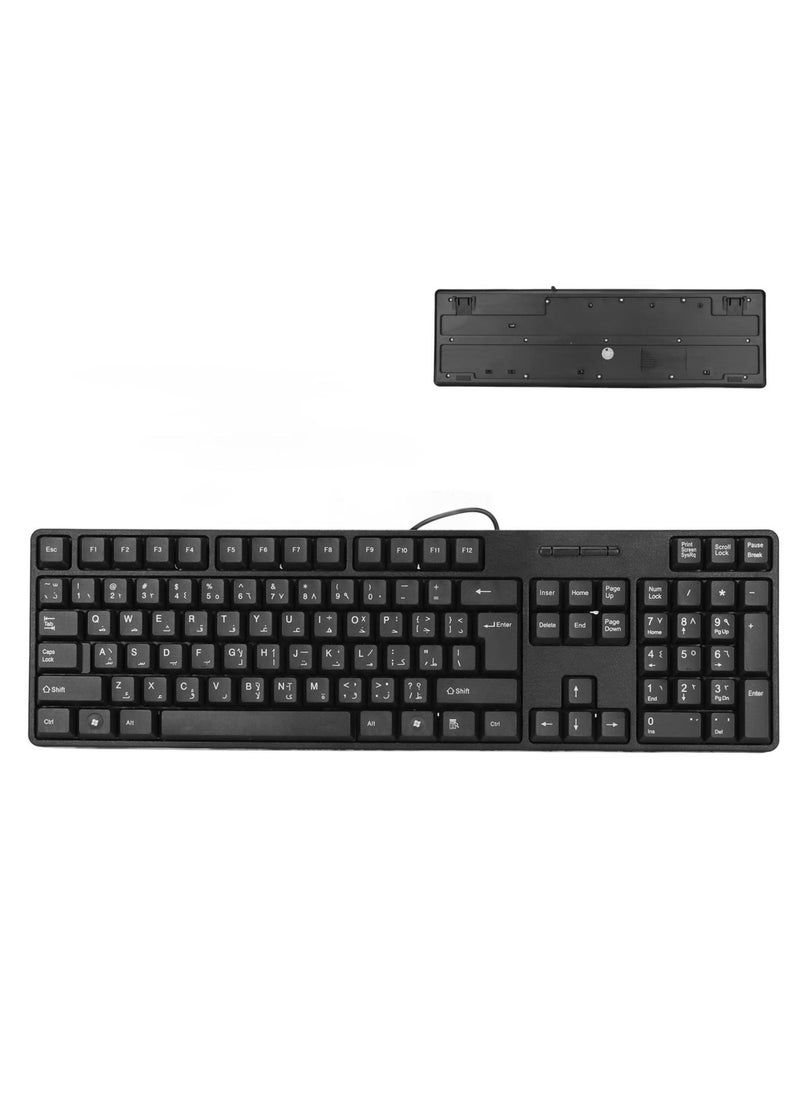 Wired Keyboard for Desktop and Laptop Arabic Letters Compatible with Mac windows ipad