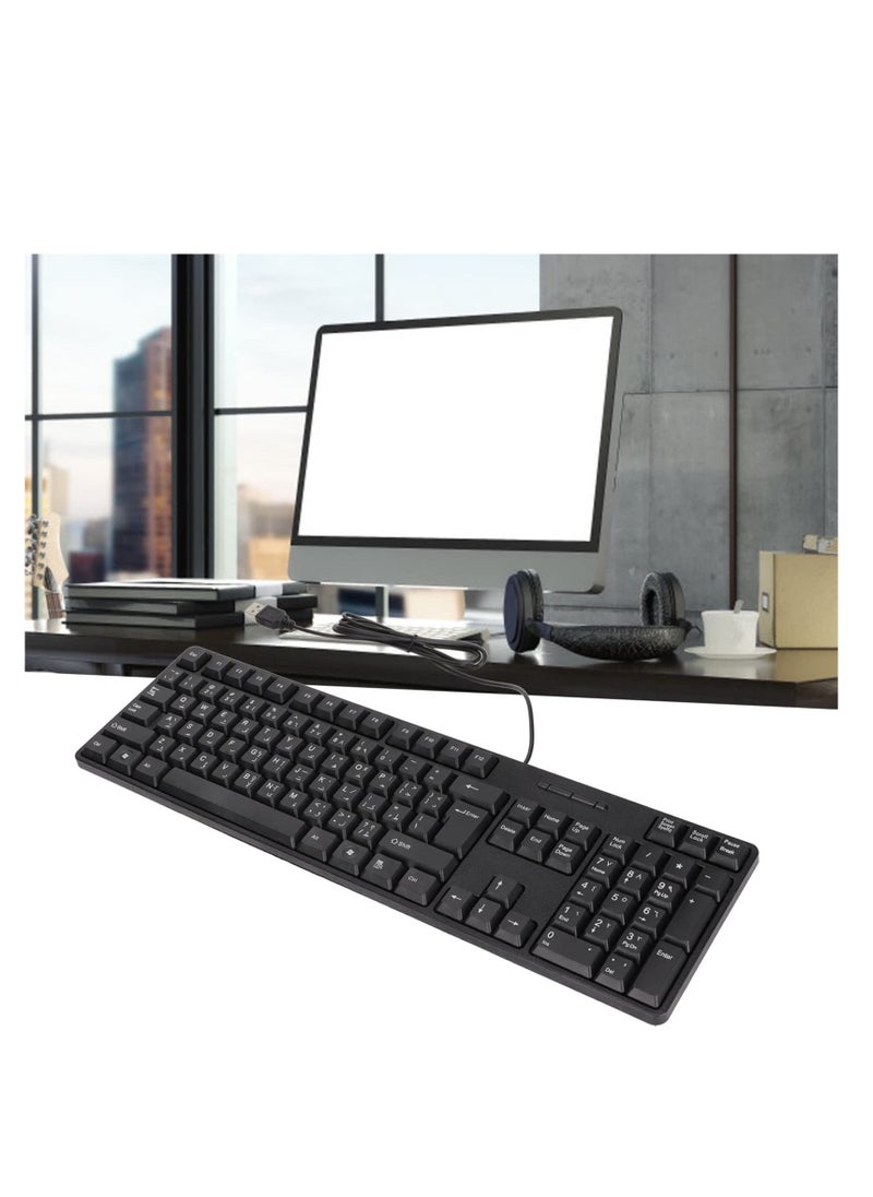 Wired Keyboard for Desktop and Laptop Arabic Letters Compatible with Mac windows ipad