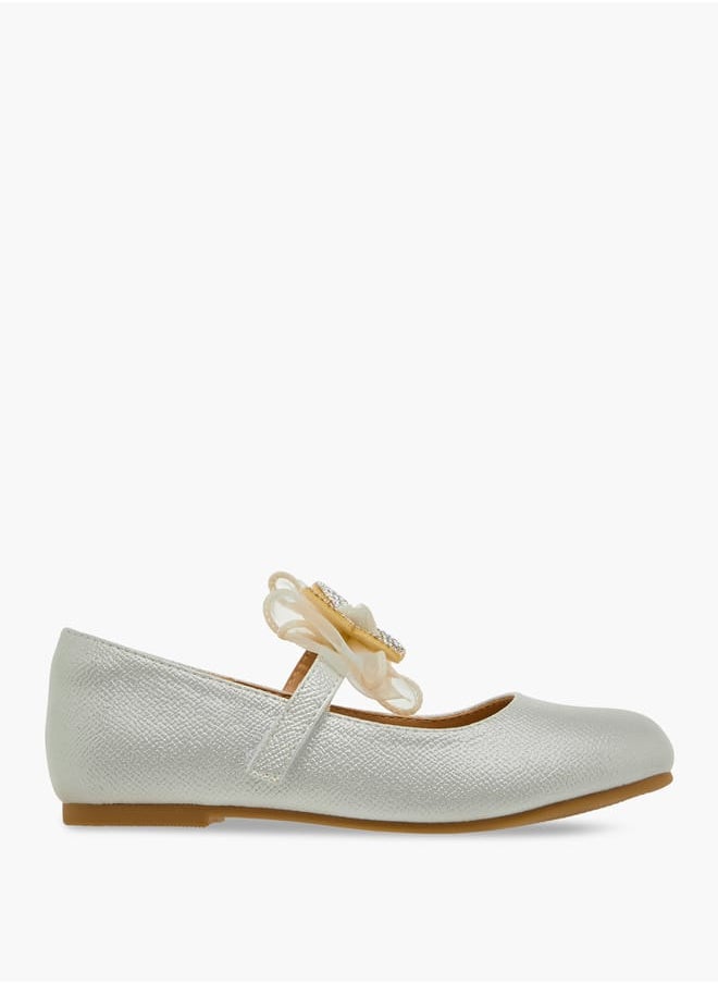 JUNIORS - Girls Butterfly Embellished Ballerina Shoes with Hook and Loop Closure Ramadan Collection - Image 1