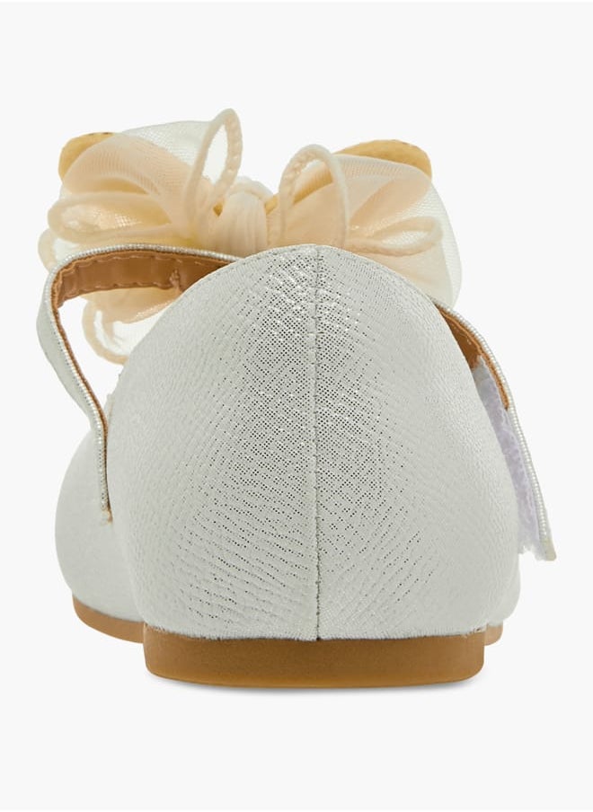 JUNIORS - Girls Butterfly Embellished Ballerina Shoes with Hook and Loop Closure Ramadan Collection - Image 1